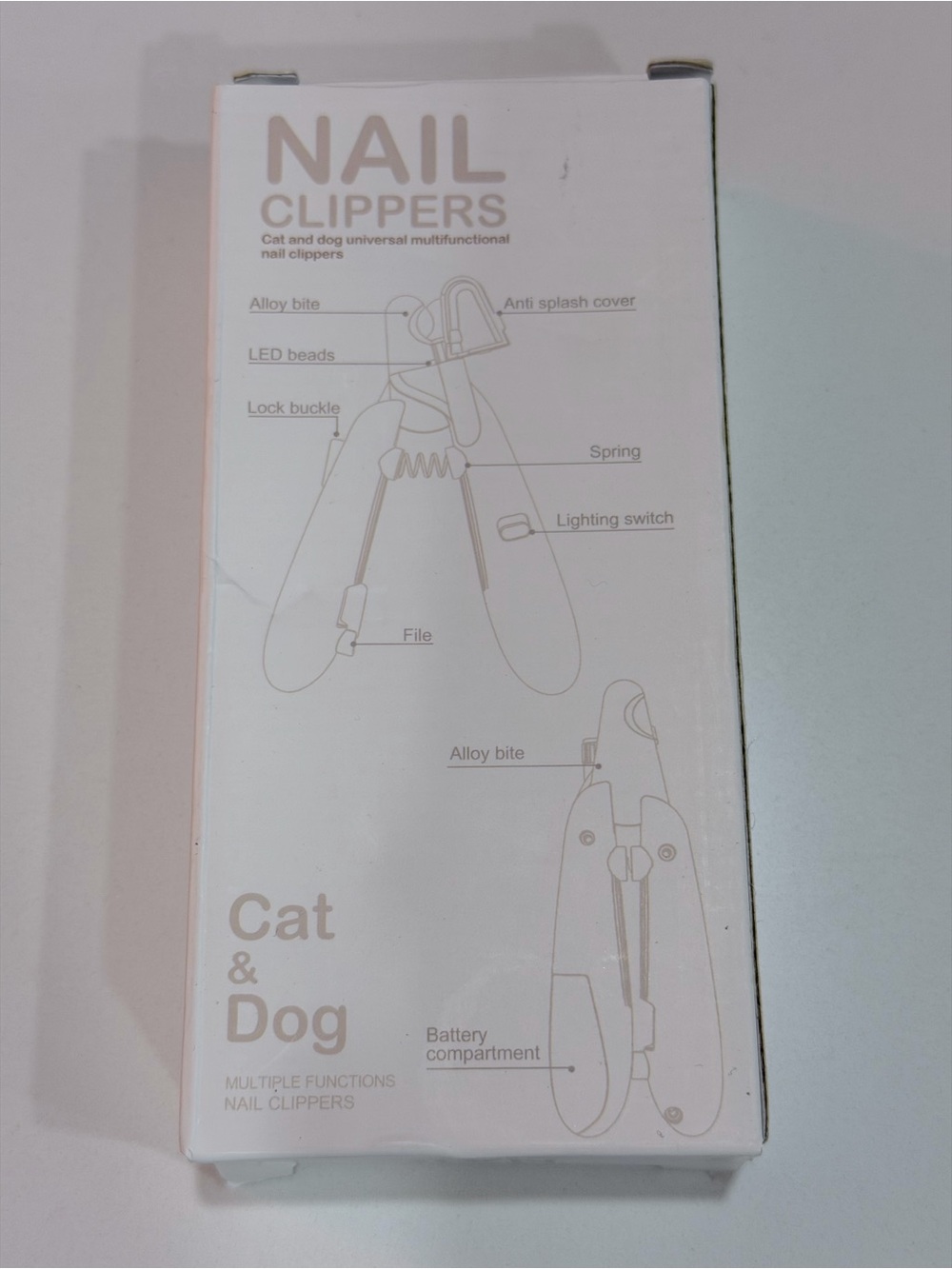 White Pet Nail Clippers - Comfortable Grip Trimmer